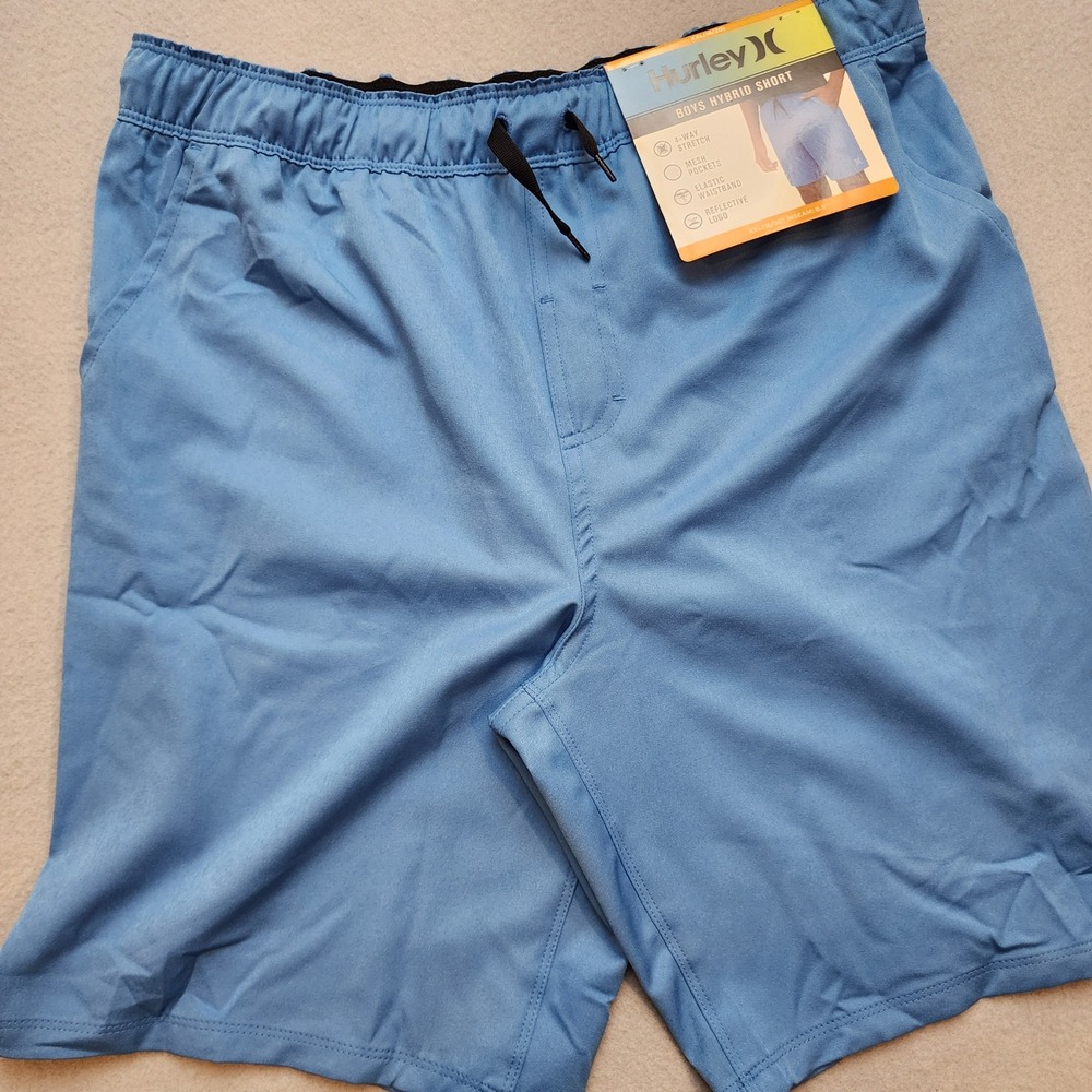 Hurley Boys Hybrid Shorts Blue XXL 18/20 4-Way Stretch Mesh Pockets NWT